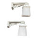 Pair of Art Deco wall sconces in ceramic with opaline glass shades.