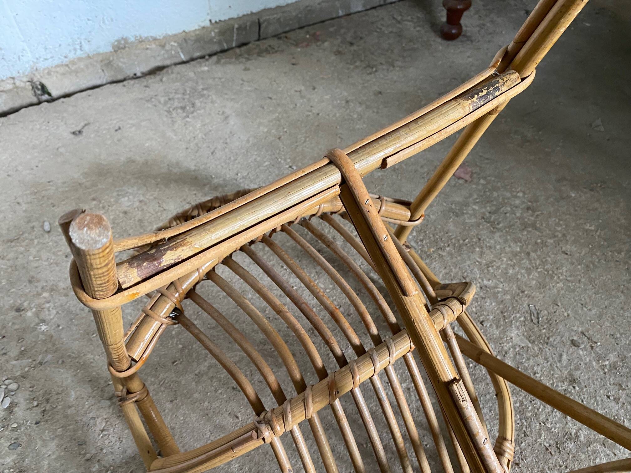 Vintage rattan children's armchair 1960s