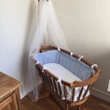 Old four-poster cradle, turned wood, late XIX early XX