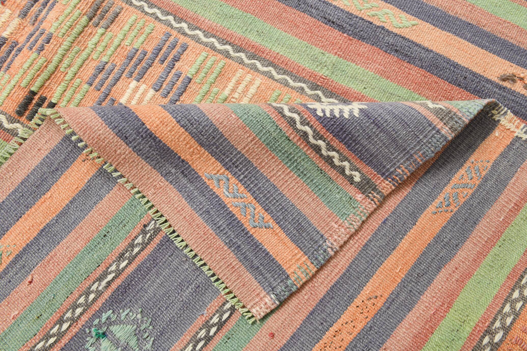 6x9 Modern Vintage Kilim Rug, 180x282Cm