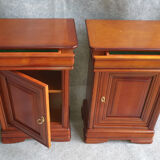 2 bedside caramel patina