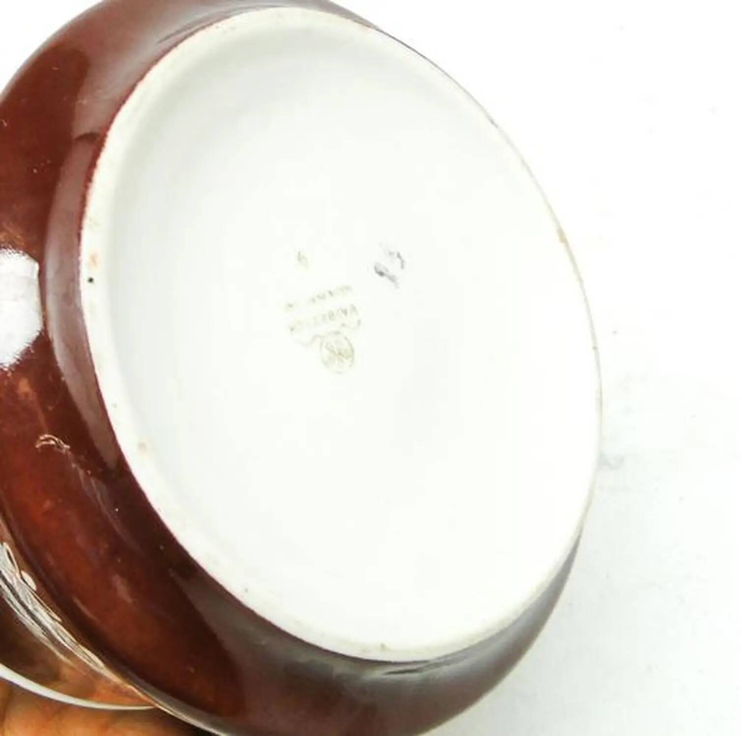 Sugar bowl, burgundy ceramic, Wałbrzych, Poland, 1960s