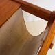 occasional table / magazine rack in teak and turbo-edged fabric