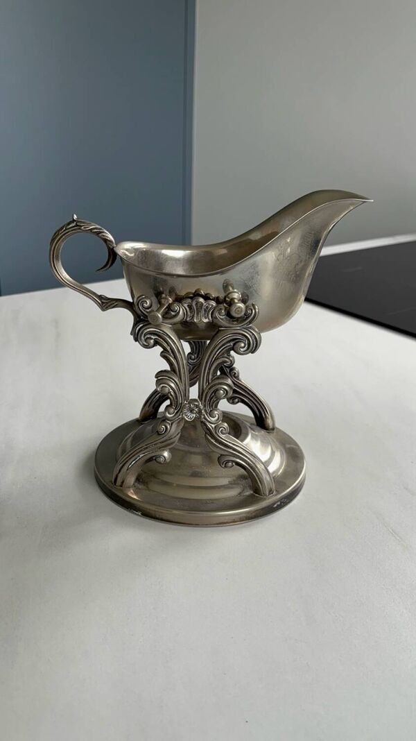 Saucière royale en métal argenté – style baroque chic