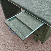 Art Deco or Bauhaus desk in metal covered with leather, Gio Ponti style.