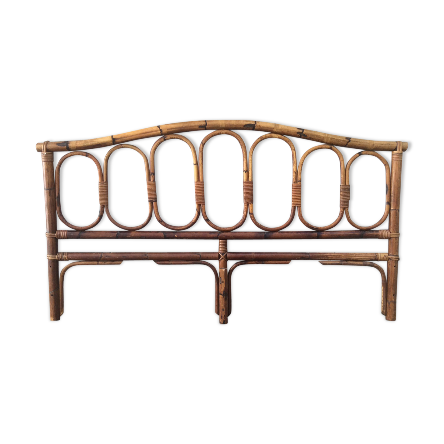 Vintage rattan bamboo headboard