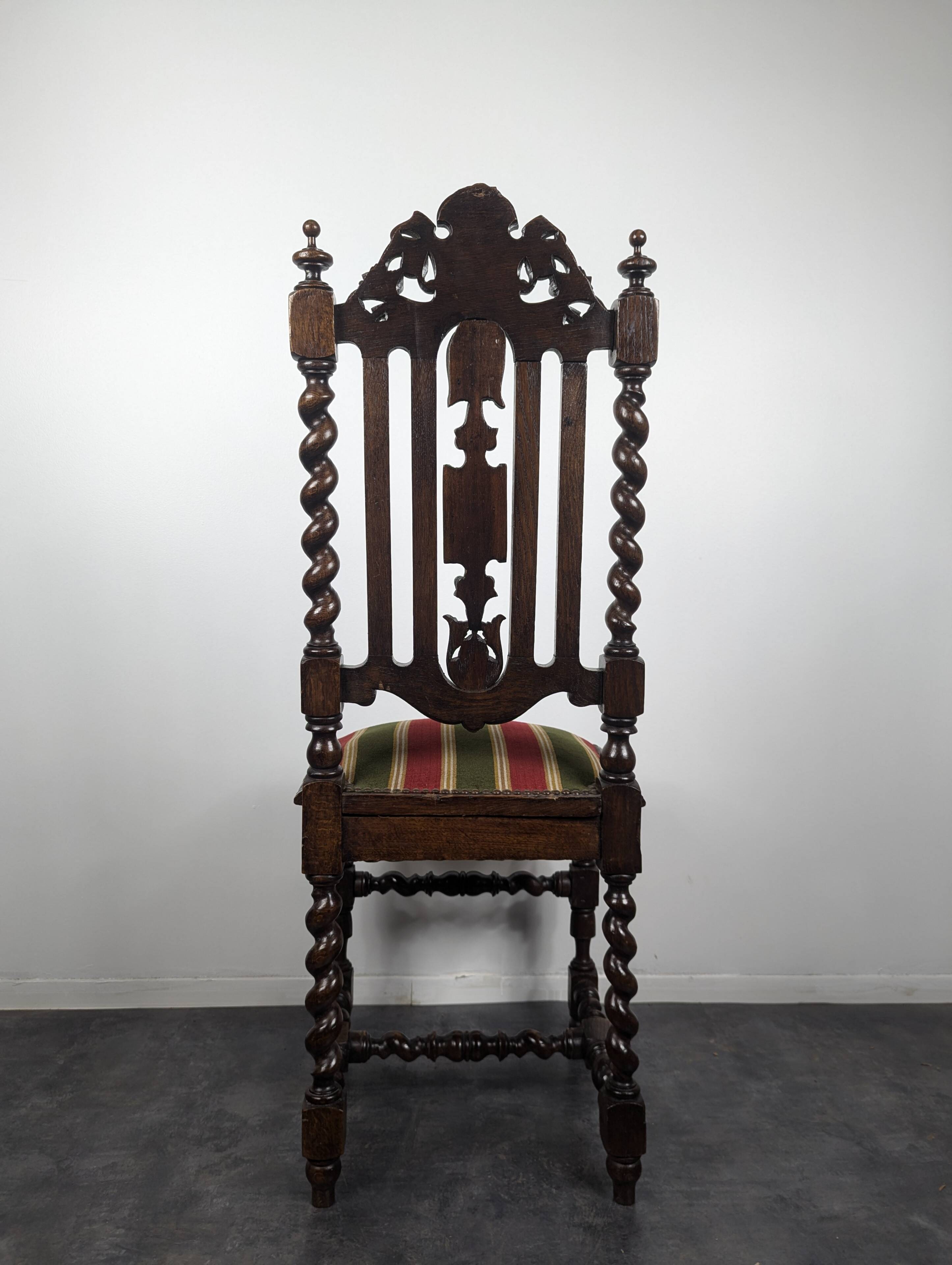 Louis XIII style oak chair