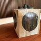 Brutalist ceramic art cube vase by Annette Merkenthaler, Germany 1960s