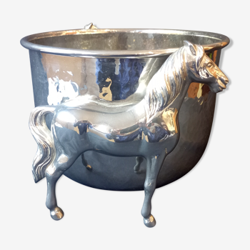 Bucket with decoration of horses