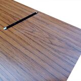 Modernist desk with double drawers in formica and metal, 1960.