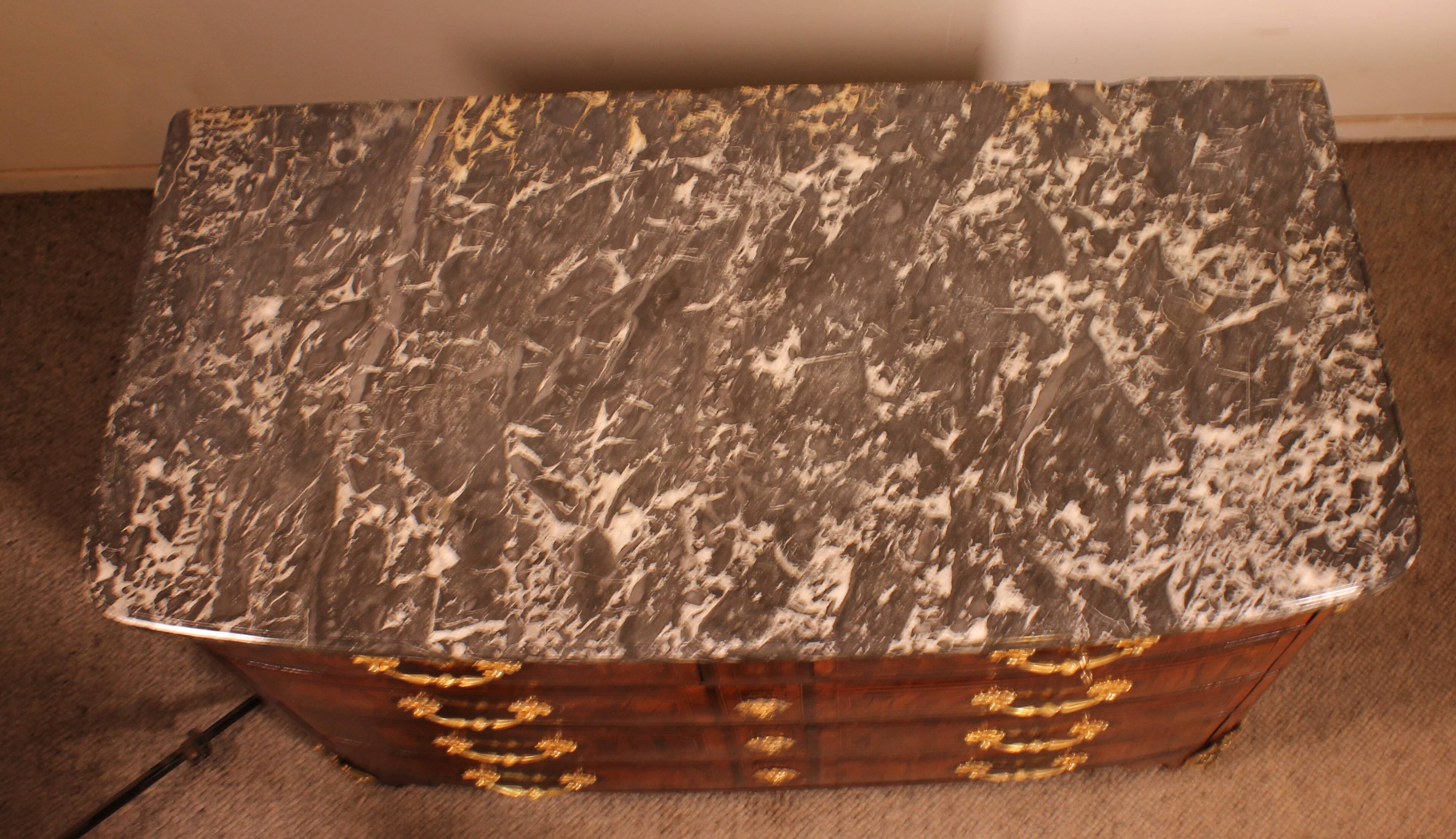 Dauphiné commode from the Louis XIV period in olive wood marquetry.