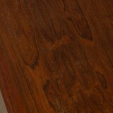 Vintage Rosewood Coffee Table Leather Magazine Shelf Topform Dutch MCM 1960