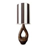 Brutalist ceramic lamp and custom shade