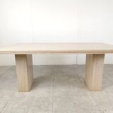 Vintage travertine dining table, 1970s