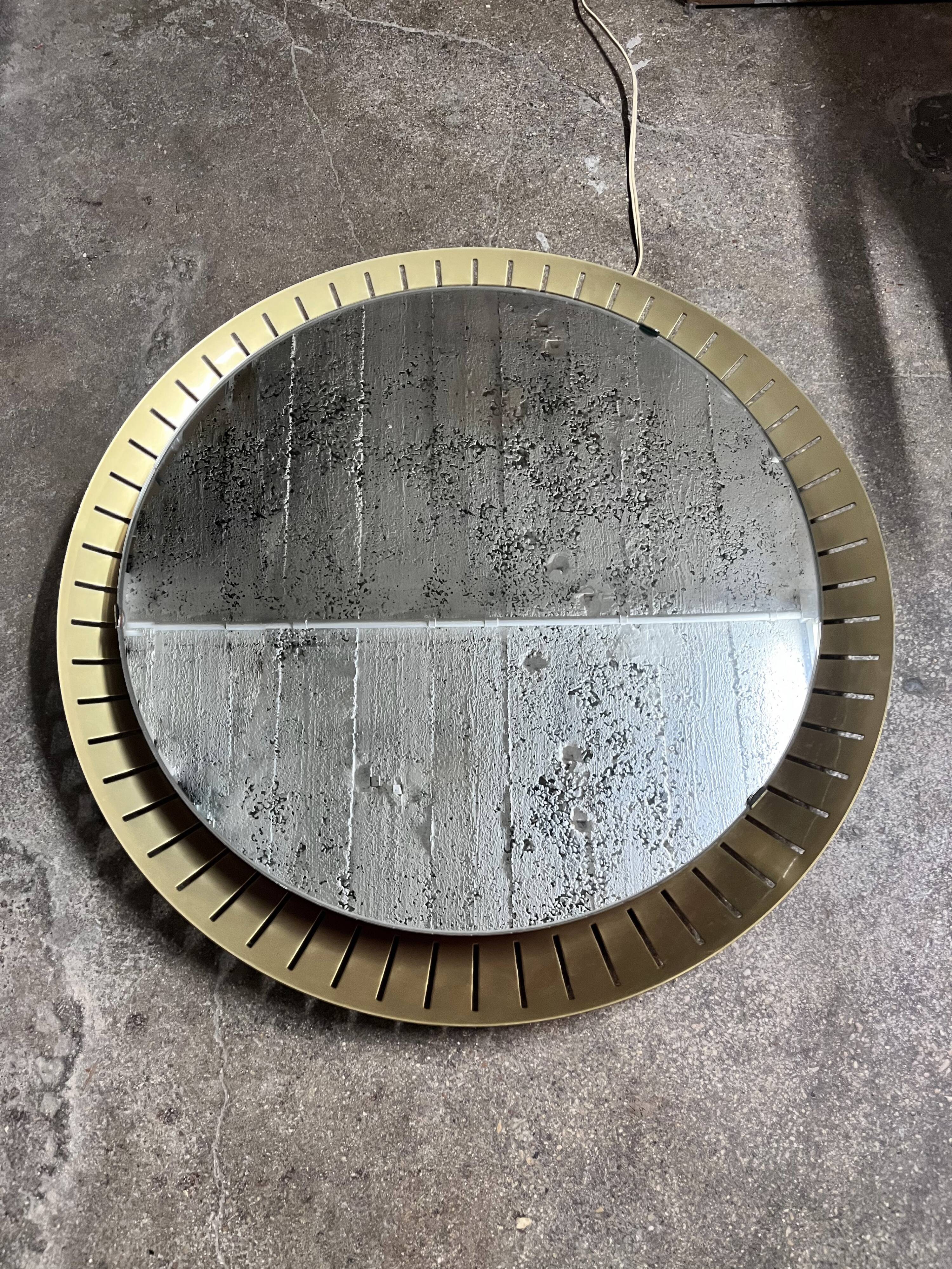 Large illuminated mirror Stilnovo, 1960