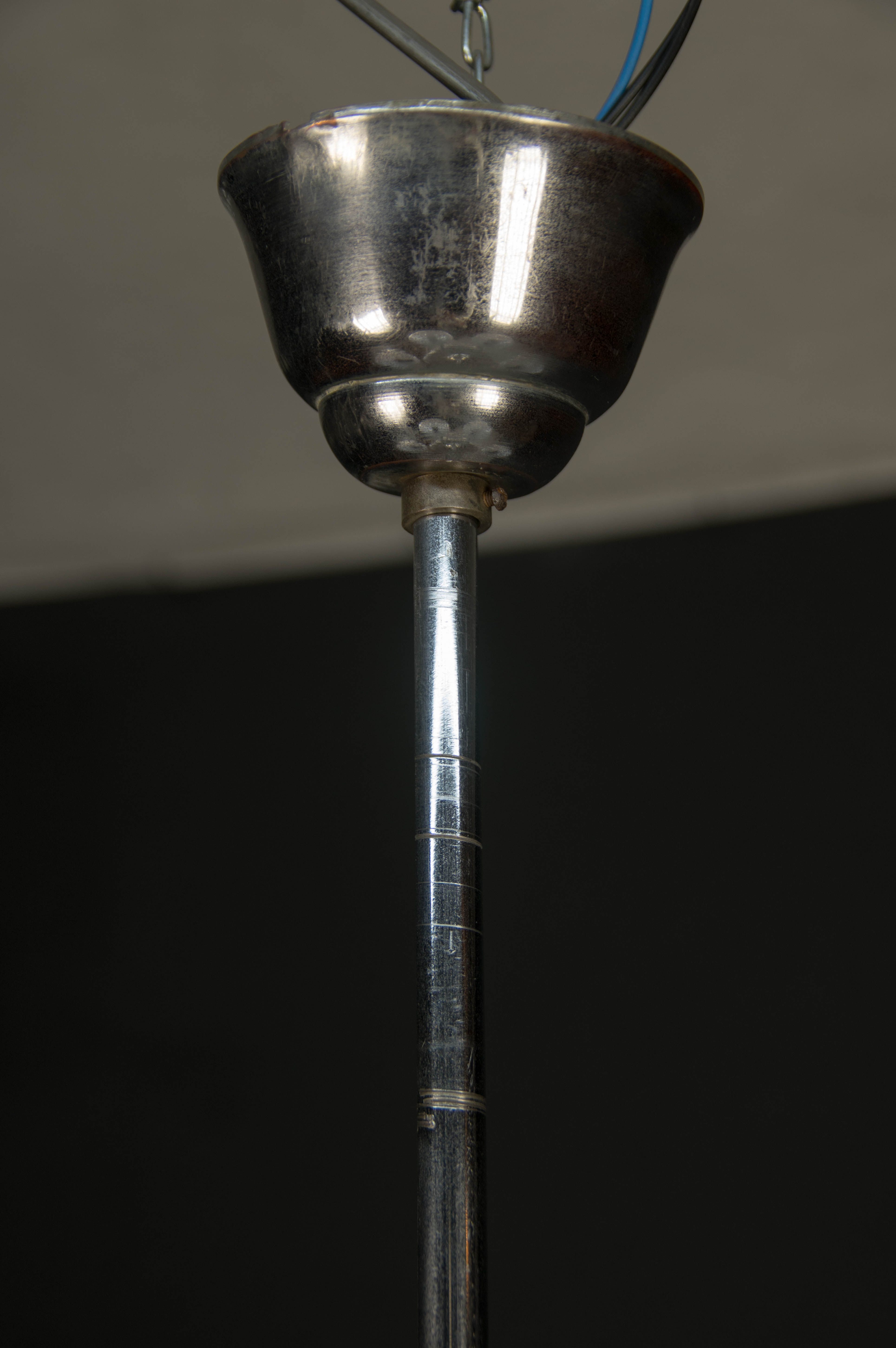 6-flamming art deco chrome-plated chandelier, 1930