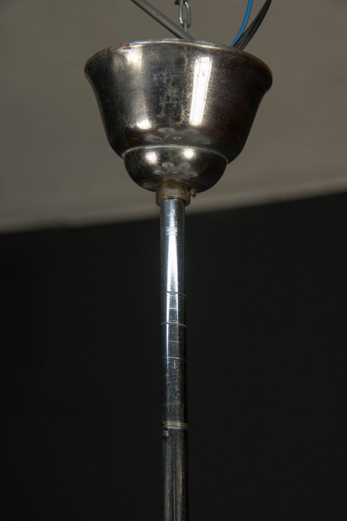 6-flamming art deco chrome-plated chandelier, 1930