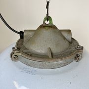 Industrial Blue Enamel Factory Pendant Lamp in Cast Iron from Zaos, 1960s