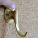 Gold-Colored Anodized Aluminum Coat Hooks, 1950s, Set of 2