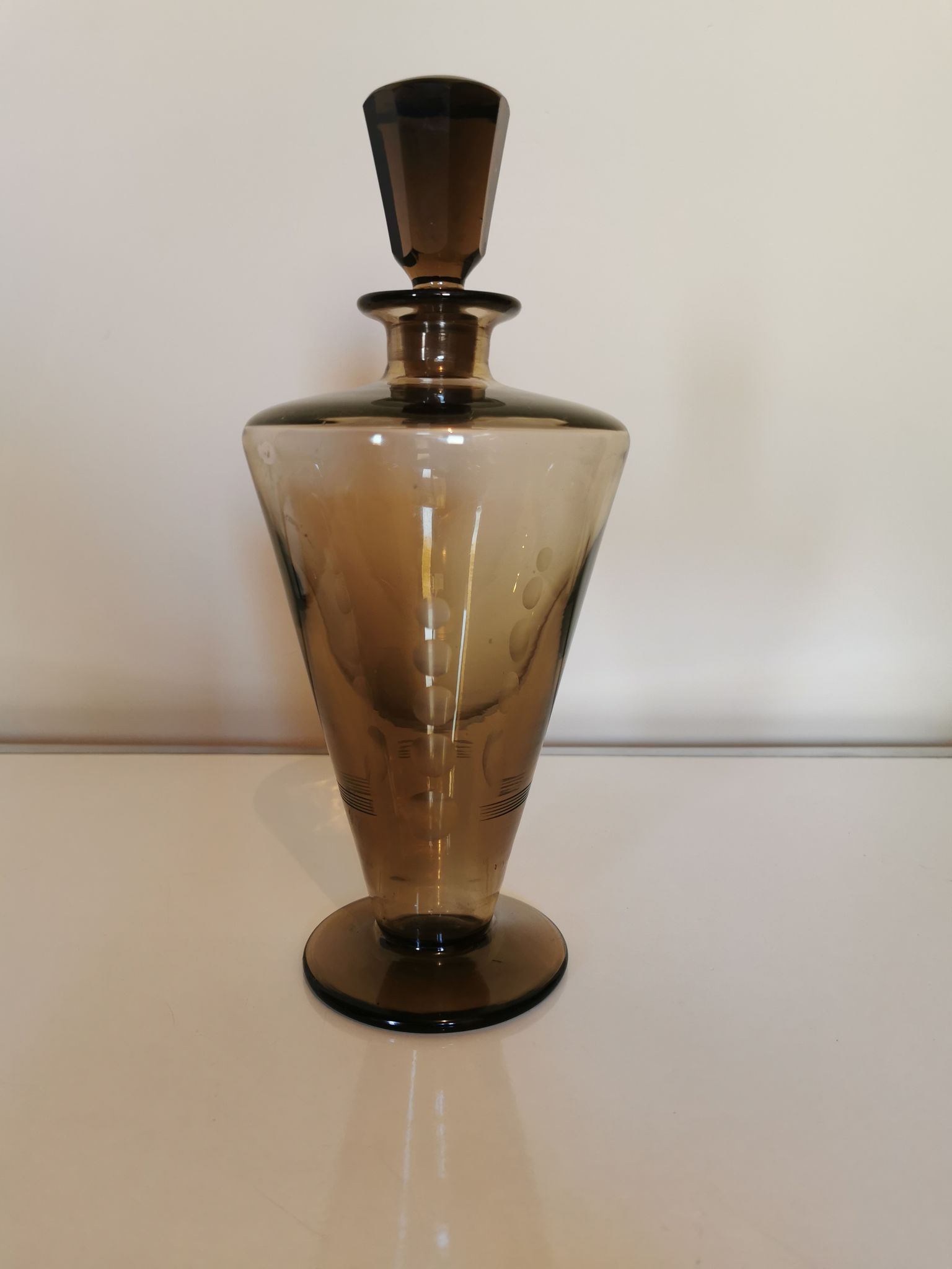 Crafe vintage ronde verre fumé