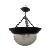 Suspension en cristal et bronze, années 40