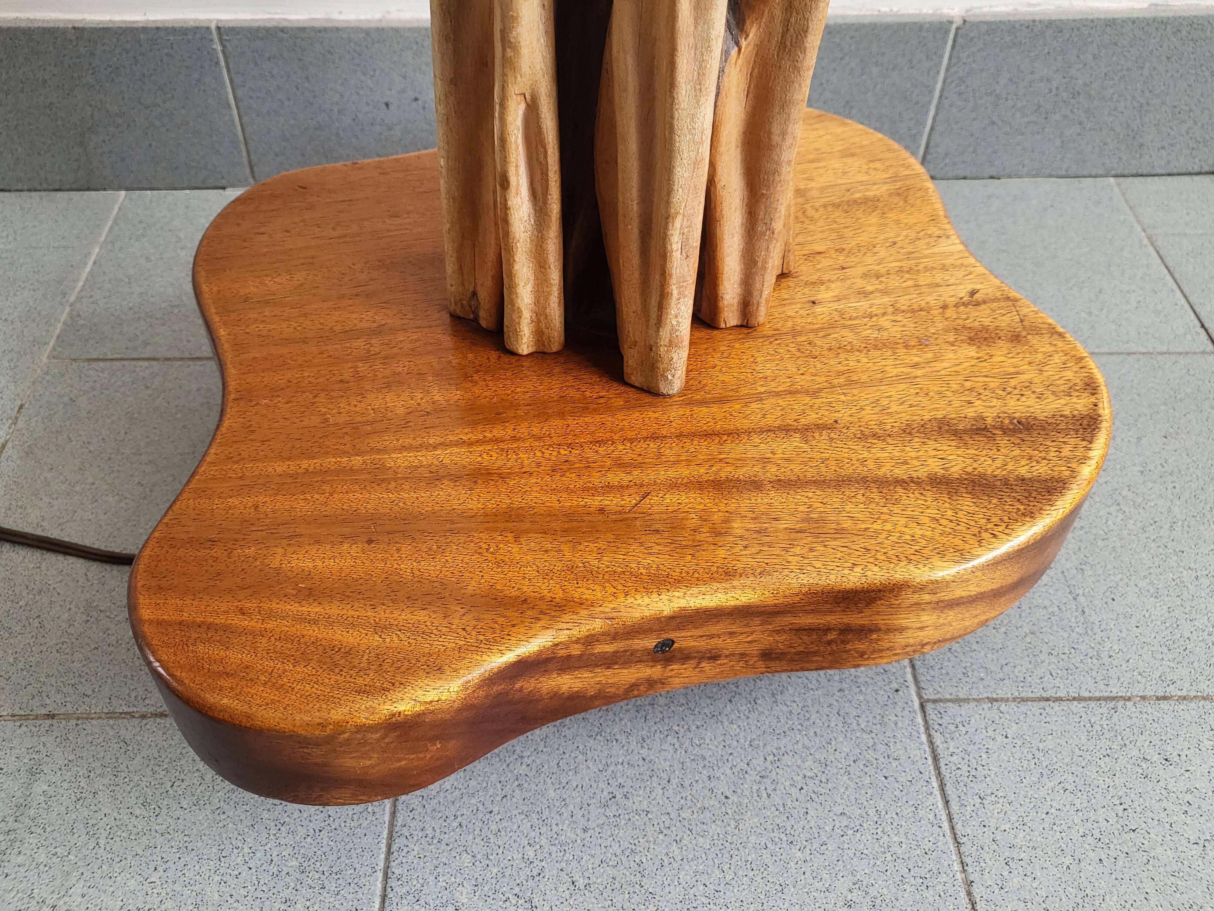 Vintage driftwood & mahogany floor lamp 1960s