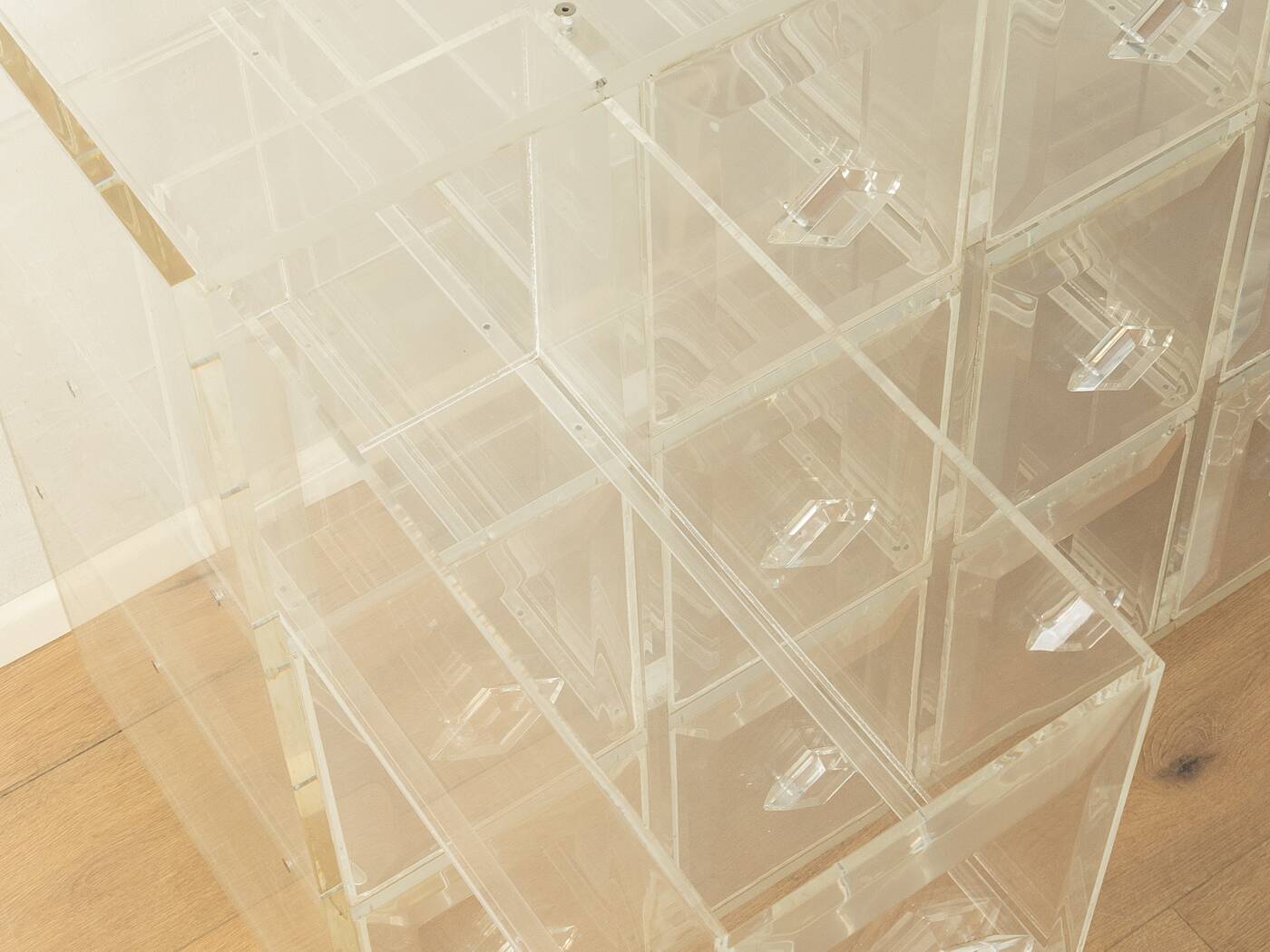 Acrylic chest of drawers, unique piece, 1980s