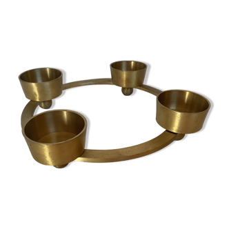 Round brass candle holder 4 candles