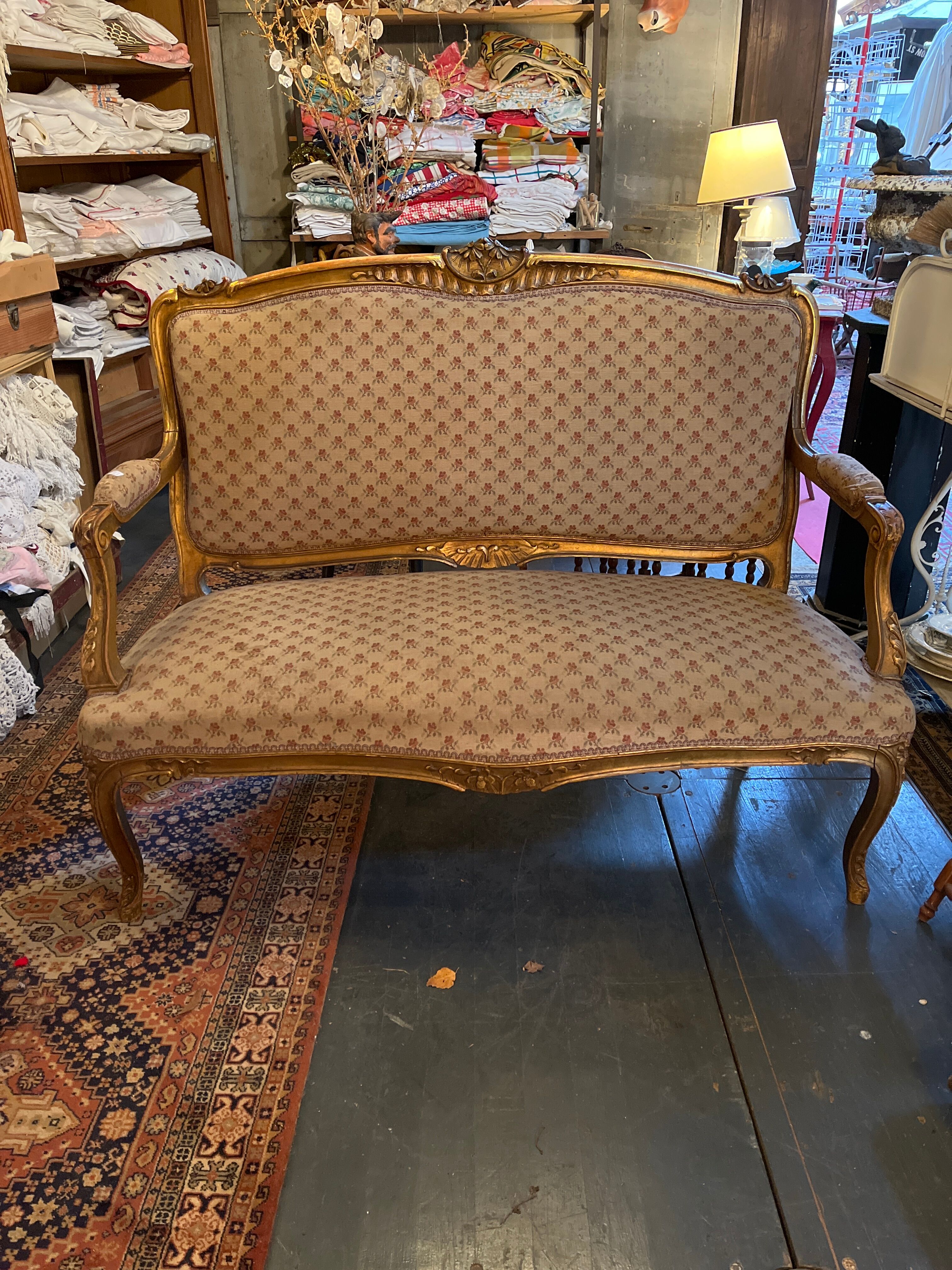 Louis XV style sofa gilded wood