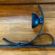 Wrought iron wall light, new fabric cabie, mirror lampshade