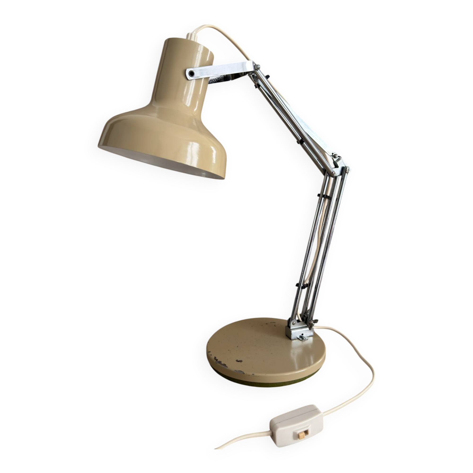 1960s modernist articulated desk lamp in metal