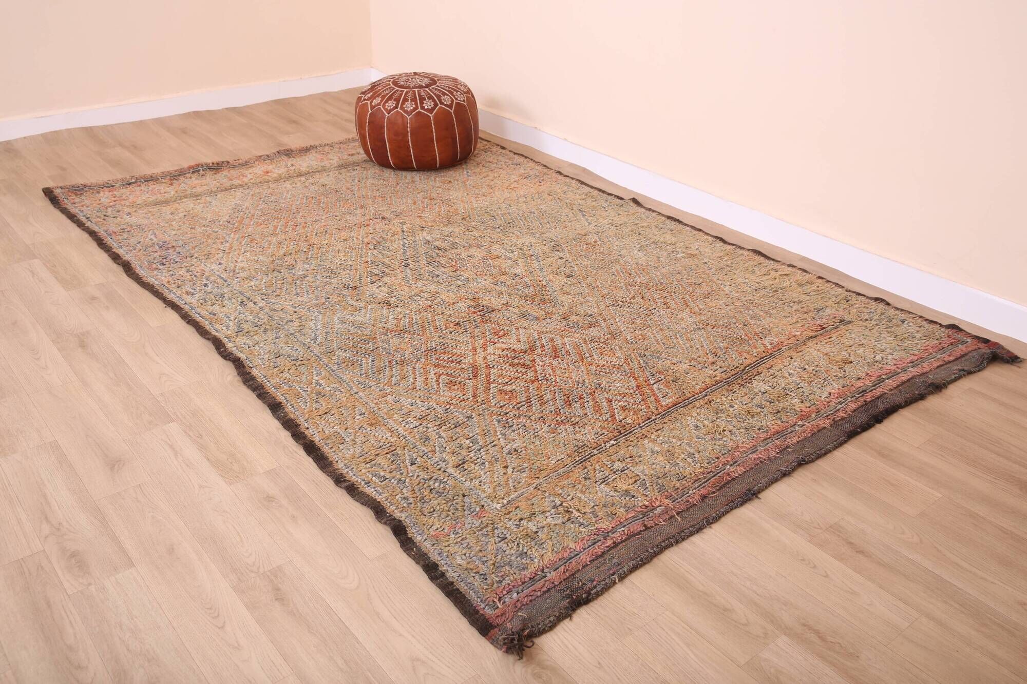 Vintage Moroccan Rug 179 x 276 cm, Berber Wool Rug Handmade, Bohemian Rug