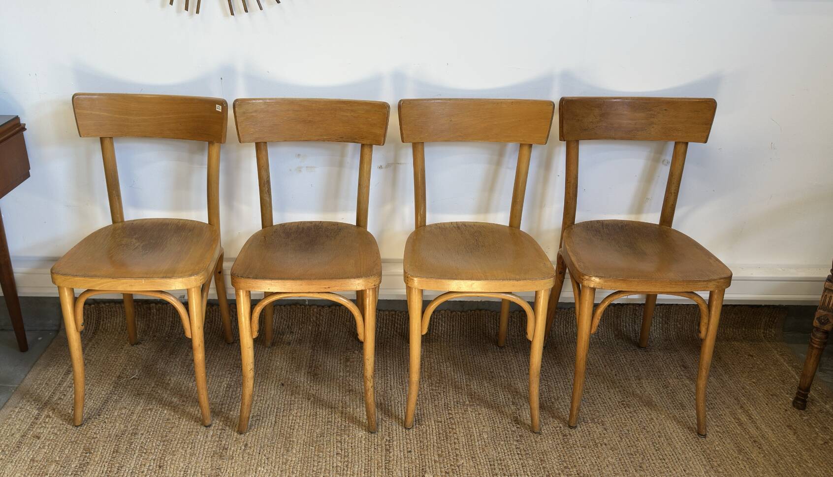 4 chaises bistrot en bois courbé - style baumann