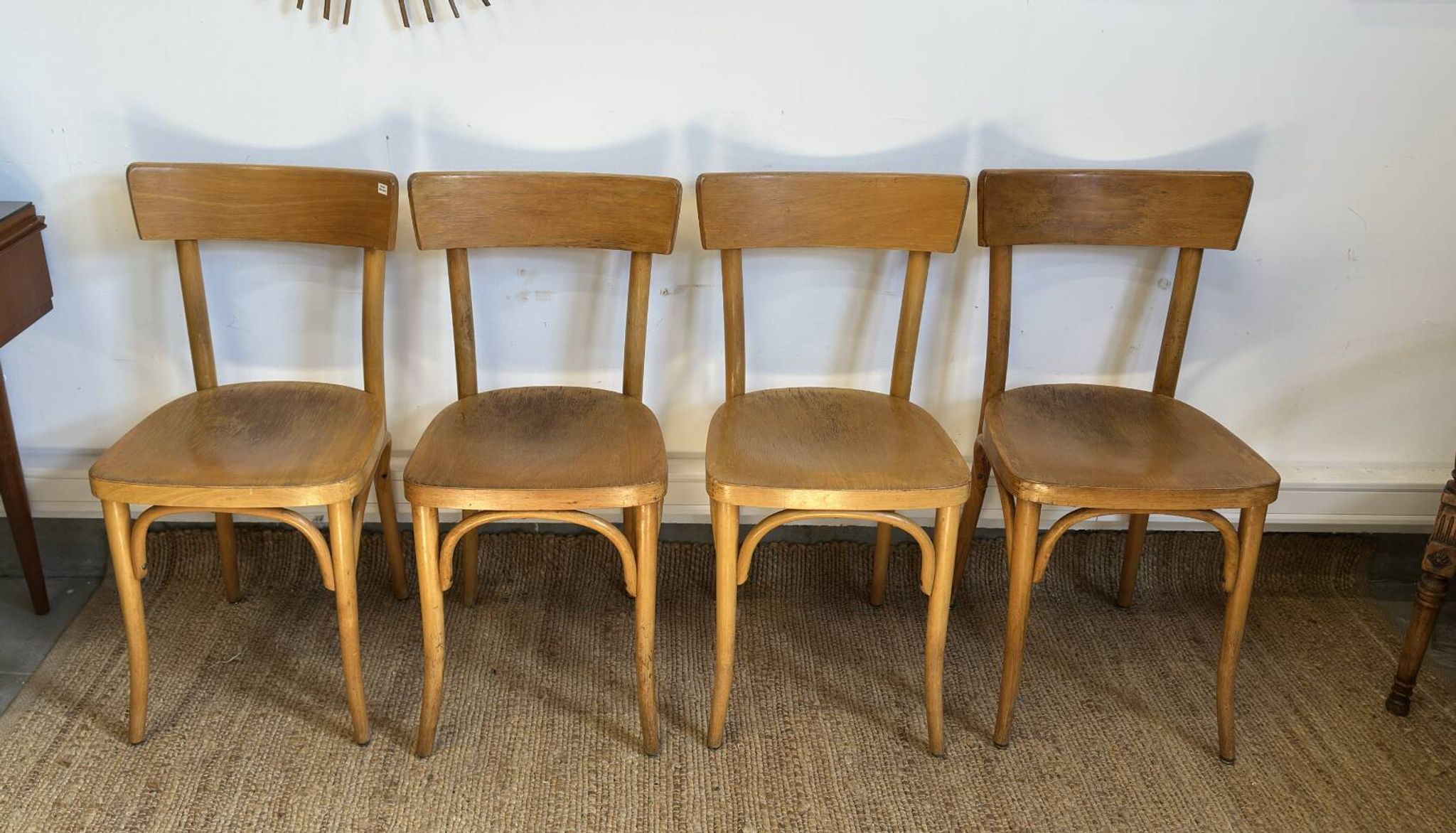 4 chaises bistrot en bois courbé - style baumann