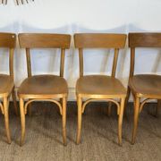 4 chaises bistrot en bois courbé - style baumann