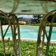 Sheet metal and iron garden table