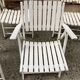 Five wooden garden armchairs