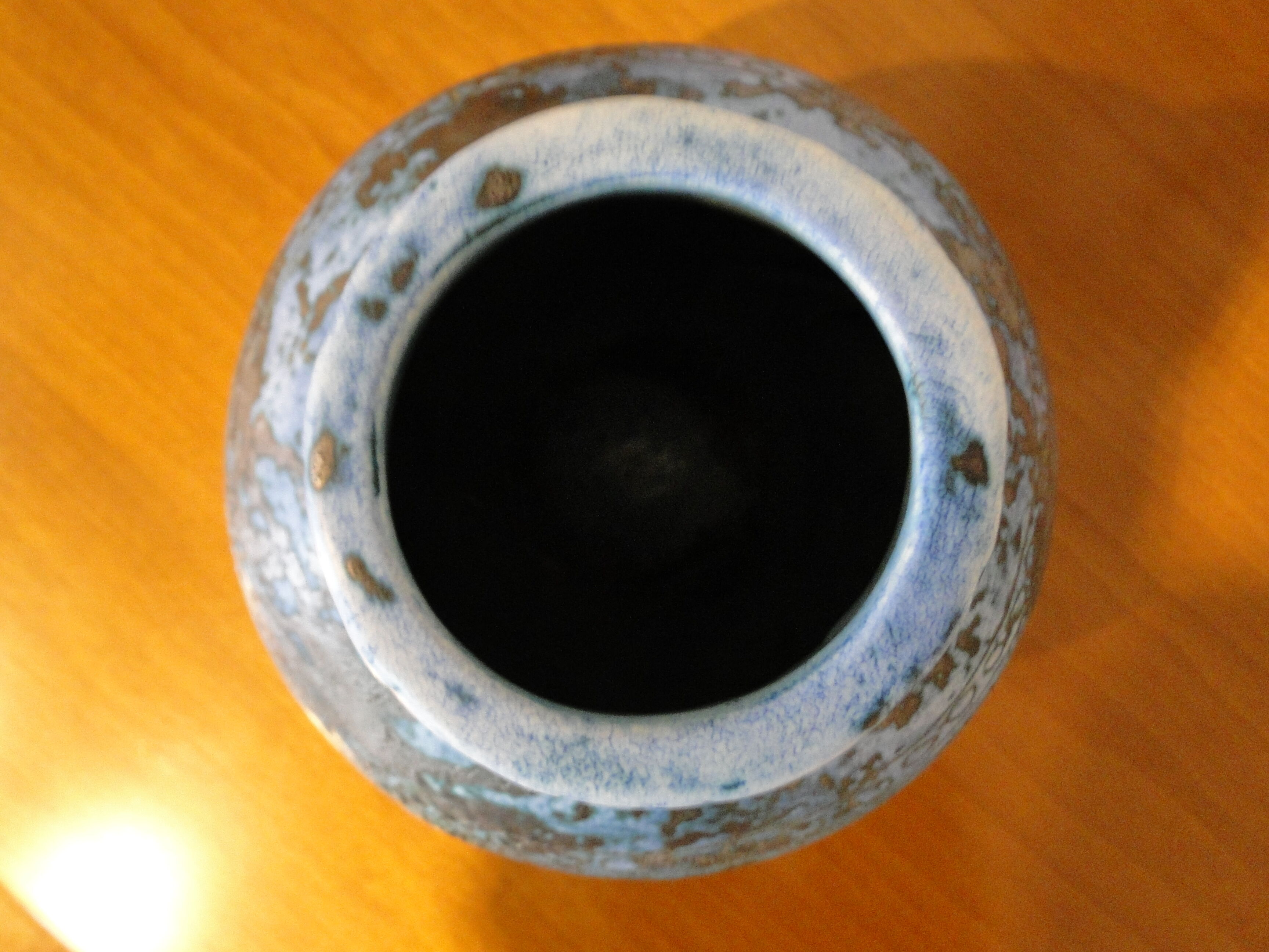 Jacques Blin blue vintage ceramic vase 1950