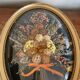Oval frame dried flowers velvet knot