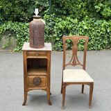 Large vintage 80s ceramic trompe l'oeil lamp