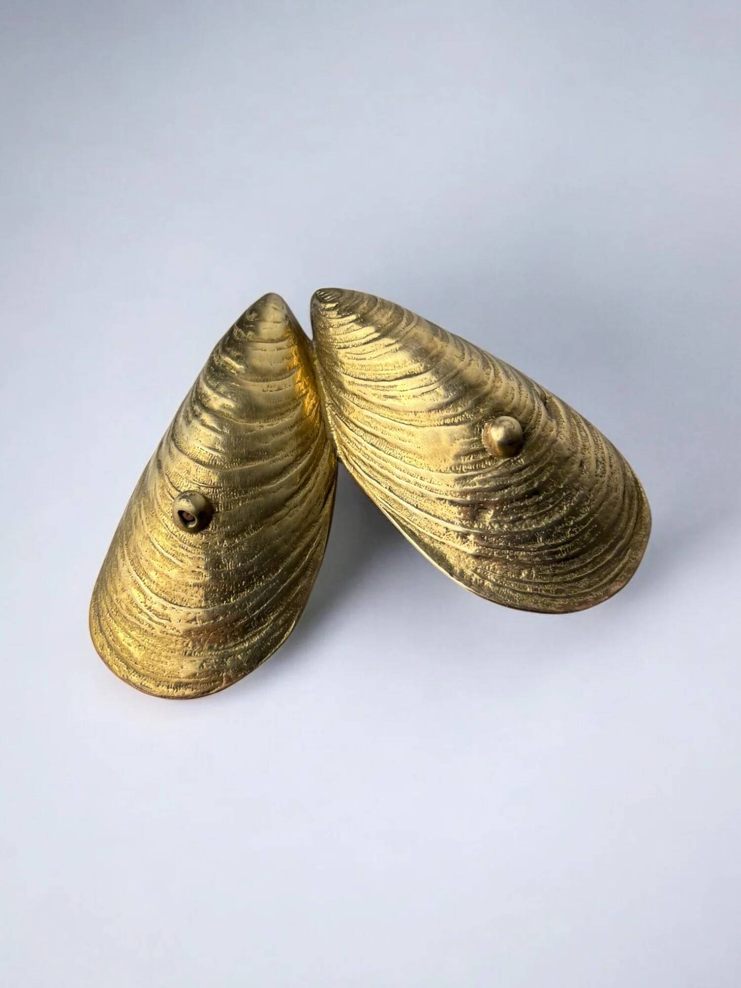 Mussel shell vide-poche in bronze, Italy, 1970s