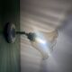 Vintage tulip wall light in amber glass