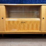 Art Deco sideboard with secret cache in sycamore and marquetry circa 1950
