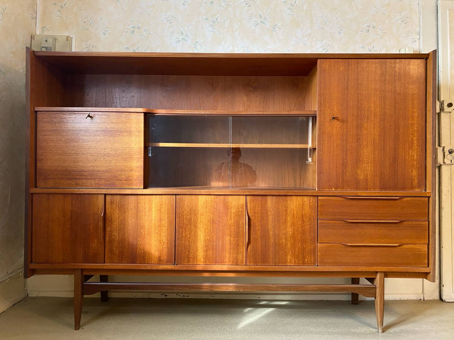 Vintage Scandinavian teak sideboard / buffet 1960