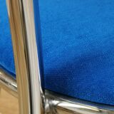 Chaises chrome bleu cobalt