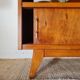 Vintage 1950s wooden secretary with tapered legs and mint interior.