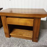 Pair of elm bedside tables Luigi Gorgoni 1980