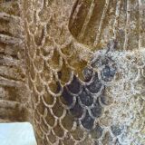 Terracotta umbrella stand in the shape of a fish