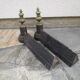 Pair of old cast iron and brass channels