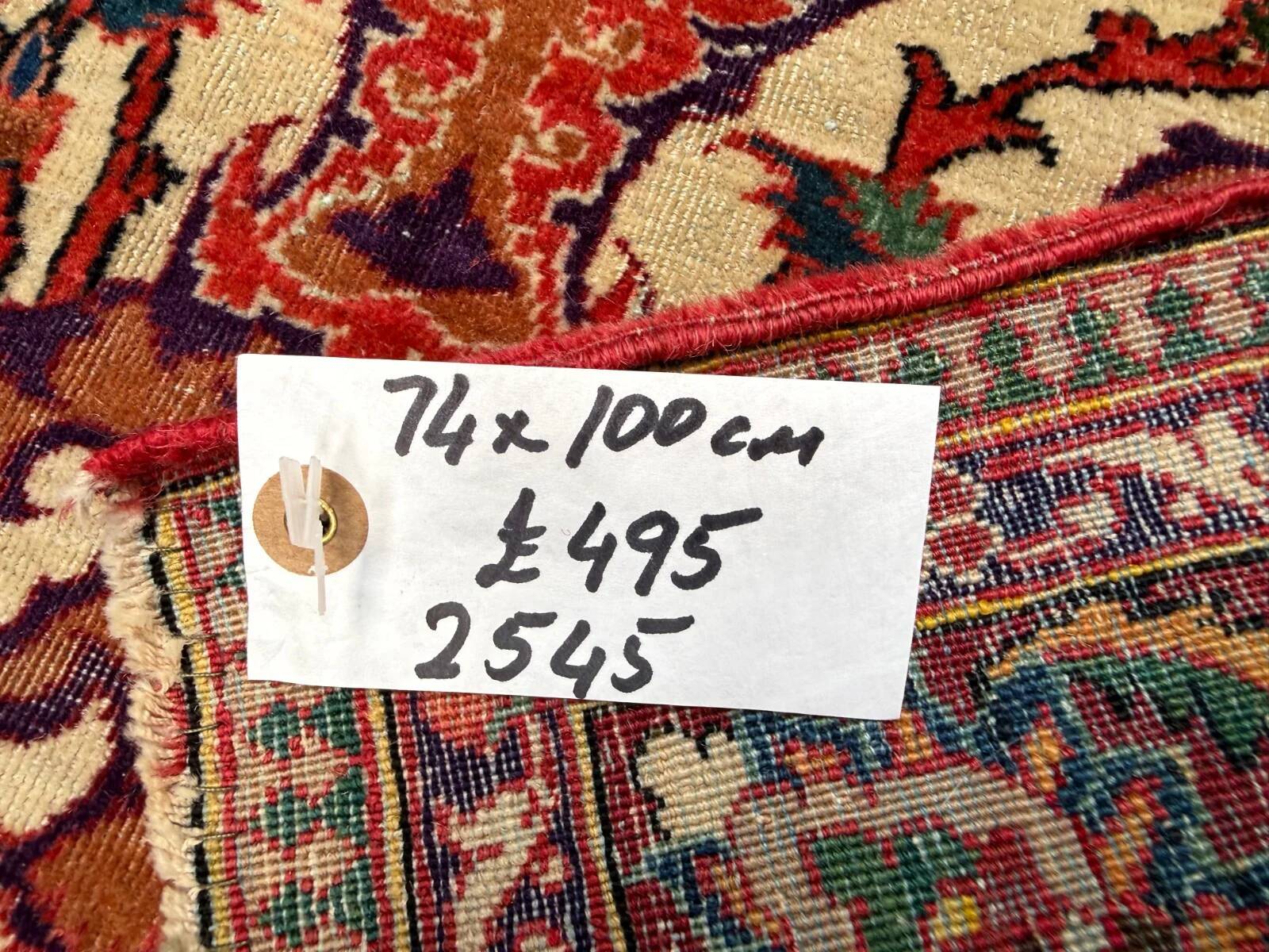 Vintage tribal rug 74x100 cm, medium, tribal oriental carpet 2545